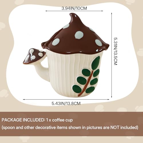 Cute Mushroom Mug Ceramic Coffee Cup 12oz (Mushroom)