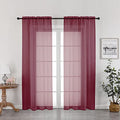 Burgundy Red Sheer Curtains 72 Inches Long 2 Panels Set (Burgundy / 42"W x 72"L (Pack of 2))