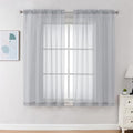 Light Grey Sheer Curtains 63 Inch Long 2 Panels (Light Grey / 59"W x 63"L (Pack of 2))