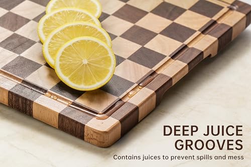 Checkered Cutting Boards for Kitchen (0.8" THICK / 16.5"L x 11.6"W)