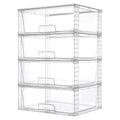 4 Pack Large Clear Stackable Storage Drawers for Closet