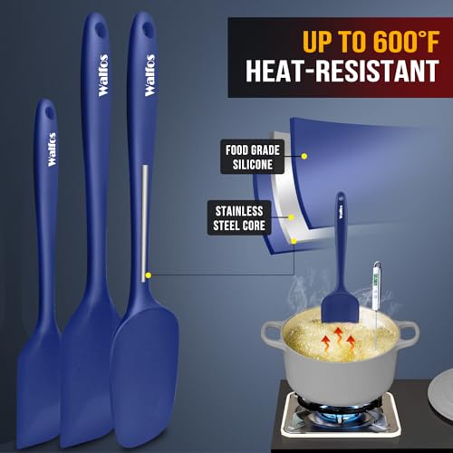 Silicone Spatula Set (Blue / 5 pieces Spoon Spatulas 600°F)