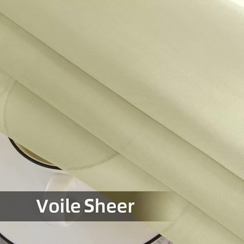 Solid Sheer Rod Pocket Curtain Voile Draperies 2 Panels White Beige Black Grey Ivory 52 Inch Width 63 Inch Long 1 Pair for Kitchen Bedroom Children Living Room Yard (Sage Green / 52"W x 63"L (Pack of 2))