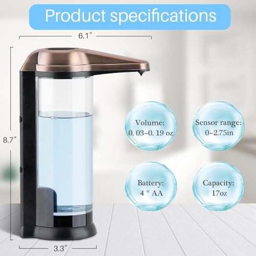 17oz Automatic Liquid Soap Dispenser (500ml / Antique Copper)