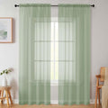 Sage Green Sheer Curtains for Bedroom Living Room 90 Inches Long 2 Panels Set (Sage Green / 42"W x 90"L (Pack of 2))