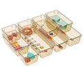 12 Pack Clear Drawer Organizer Set (Champagne / 12 PCS)