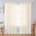 Cream Sheer Curtains 72 Inches Long 2 Panels for Living Room (Cream / 42"W x 72"L (Pack of 2))