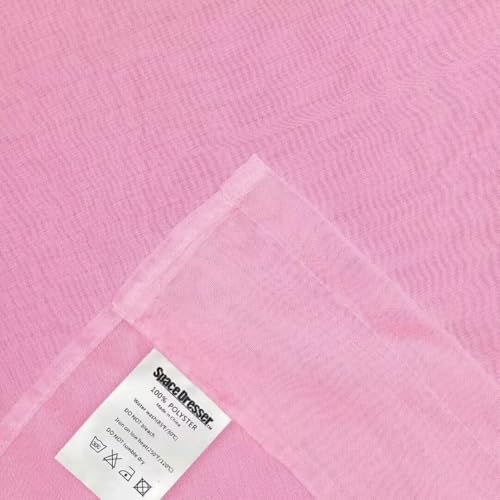 Basic Rod Pocket Sheer Voile Window Curtain Panels Pink 1 Pair 2 Panels 52 Width 54 Inch Long for Kitchen Bedroom Children Living Room Yard（Pink (Pink / 52"W x 54"L (Pack of 2))