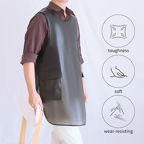 Waterproof Cross Back Apron (1# Style-rounded Edge / White Translucent)
