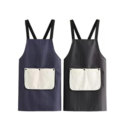 2 Pack Aprons for Women with Hand Wipe & Pockets (Style 10)