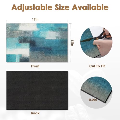 Coffee Mat for Countertops (Teal White Grey)