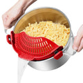 Pot Strainer Clip on Silicone (Red / Large 10.45 x 4.33 in)