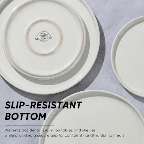 7.9 Inch Ceramic Dinner Plates (Speckled White / 7.9'')