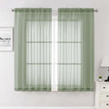 Sage Green Sheer Curtains 63 Inch Length 2 Pcs (Sage Green / 59"W x 63"L (Pack of 2))