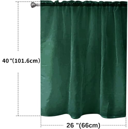 Basic Rod Pocket Sheer Voile Window Curtain Panels Foliage Green 1 Pair 2 Panels 26 Width 40 Inch Long for Kitchen Bedroom Children Living Room Yard（Foliage Green (Foliage Green / 26"W x 40"L (Pack of 2))