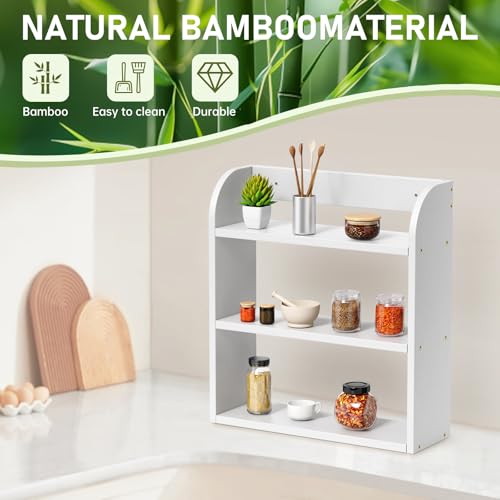 3 Tier Bamboo Spice Rack (White / 3 Tier)