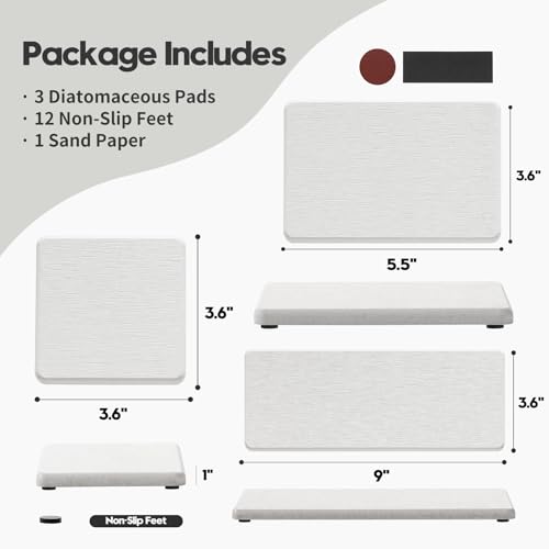 3PCS Bathroom Sink Vanity Trays (3 Pack - Greige / 9" X 3.5")