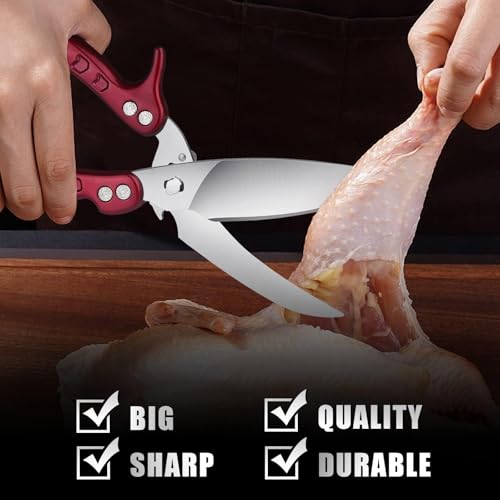 Heavy Duty Poultry Shears (Burgundy)