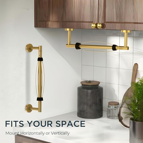 Paper Towel Holder Under Cabinet (Brushed Gold)