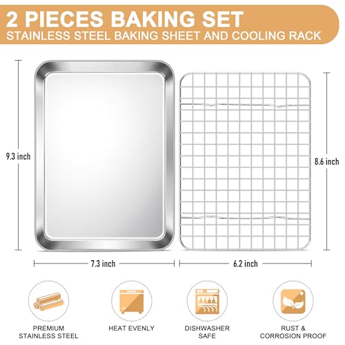 Baking Sheet with Wire Rack Set (9.3"x7.3")