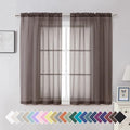 Chocolate Sheer Curtains 54 Inches Long 2 Panels (42"W x 54"L (Pack of 2) / Chocolate)