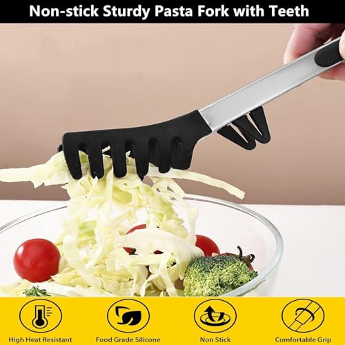 Upgraded 12inch Silicone Spaghetti Spoon & Pasta Tong