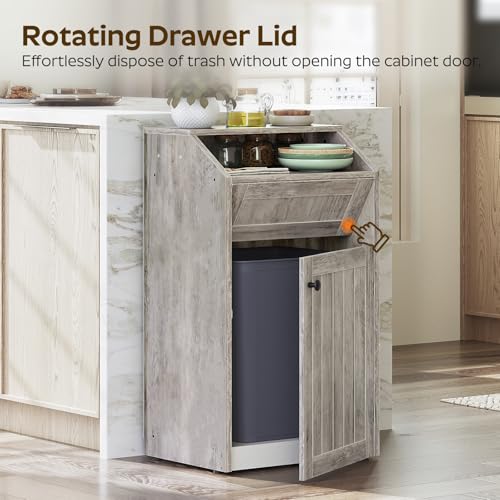 Trash Cabinet (Greige / 1 x 10 Gallon)