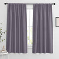 Blackout Curtains for Bedroom Living Room Nursery 63 inches Long (Greyish Purple / 42"W x 63"L (Pack of 2))