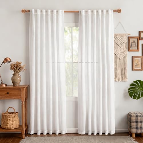 French Door Curtains for Closet Doorways (50"W x 72"L (Pack of 2) / Pure White)