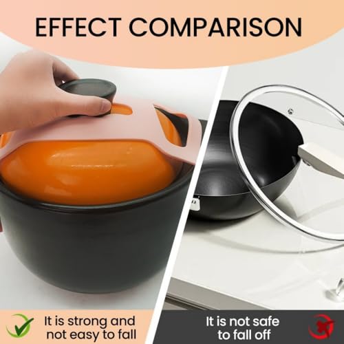 Silicone Lid Lock Strap for Crockpot Slow Cooker (Black)
