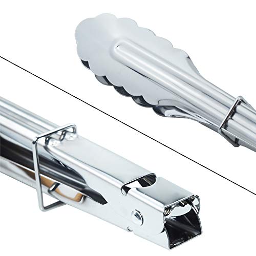 4PCS Stainless Steel Food Tongs Set Kitchen Metal Tongs (9" 9" 12" 12")