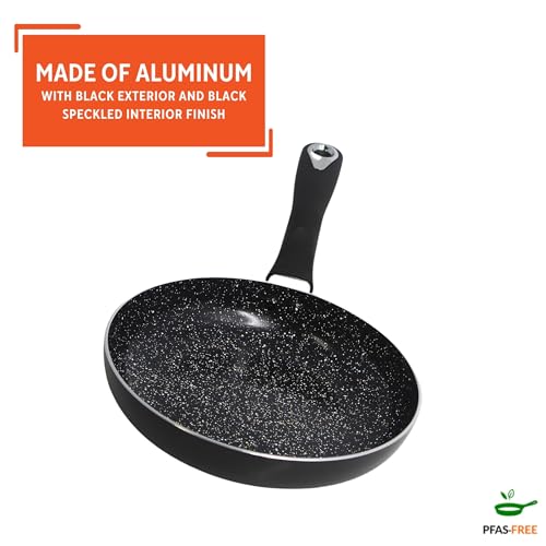 8 Inch Bistro Cera Aluminum Speckled Black Ceramic Fry Pan (Ceramic / 8 Inch)
