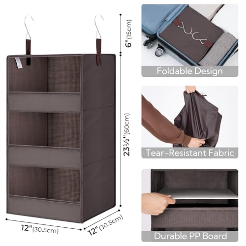 3 Shelf Hanging Closet Organizer (3-shelf Dark Brown / 2-Pack)