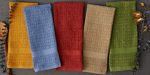 Basic Terry Collection Waffle Dishtowel Set (Solid Stonewash Blue / 15x26")
