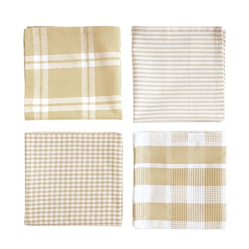 100% Cotton Kitchen Dish Cloths (12"x12" - 12 Pack / 03: Beige)