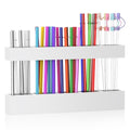 9.5” Large Acrylic Straw Holder for Cabinet Door (Large / White)