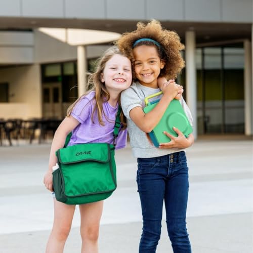 OmieBox Kids Insulated Leakproof Bento Lunch Box with Food Jar (8.5 Ounces / Meadow)