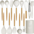 Silicone Cooking Utensils Set (Cream White)