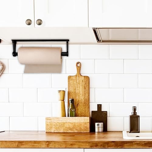 Paper Towel Holder Under Cabinet (Black)