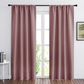 Blackout Curtains for Bedroom Living Dining Room 84 inches Long (Dusty Rose / 42"W x 84"L (Pack of 2))