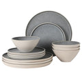 Coastal Forest Plates and Bowls Sets (Grey/Cream White (Coast Forest) / Service for 4 (12pcs))