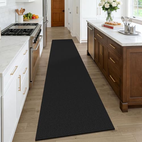 Black Runners Rugs for Hallway 2.5'x10' (Black/Dark Grey / 2'8" x 10' (Runner))