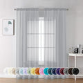 Light Grey Sheer Curtains 84 Inches Long (Light Grey / 42"W x 84"L (Pack of 2))