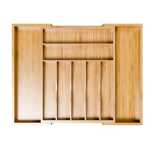 Expandable Bamboo Kitchen Drawer Organizer