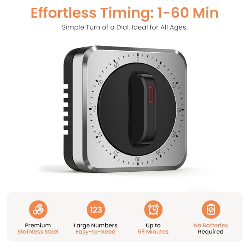 Mechanical Kitchen Timer with Magnet