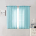 Aqua Sheer Curtains for Bedroom 54 Inch Length 2 Pcs (Aqua / 42"W x 54"L (Pack of 2))