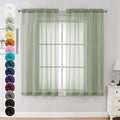 Sage Green Sheer Curtains 54 Inch Long 2 Panels Set (Sage Green / 42"W x 54"L (Pack of 2))