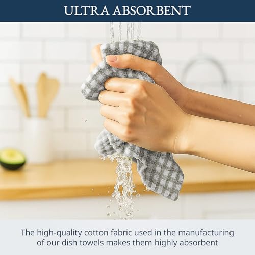 Cotton Kitchen Towels Set (18"x28" - 4 Pack / 08: Slate Grey)