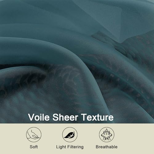 Sheer Dusty Blue Curtains for Bedroom Living Room 54 Inch Length 2 Panels Set (Dusty Blue / 42"W x 54"L (Pack of 2))