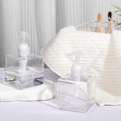 Plastic Pump Bottle Refillable Lotion Soap Dispenser 8.5oz Clear 2 Pack (8.5oz/250ml / Clear)